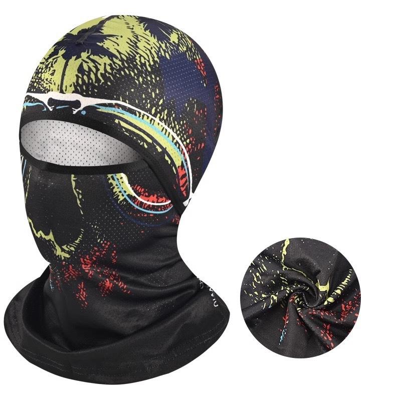 Summer Cool Balaclava Ice Silk Cycling Full Face Cap Sun Anti-Uv Protection Sports Face Cover Headwear Bike Motorcycle Men'S Hat