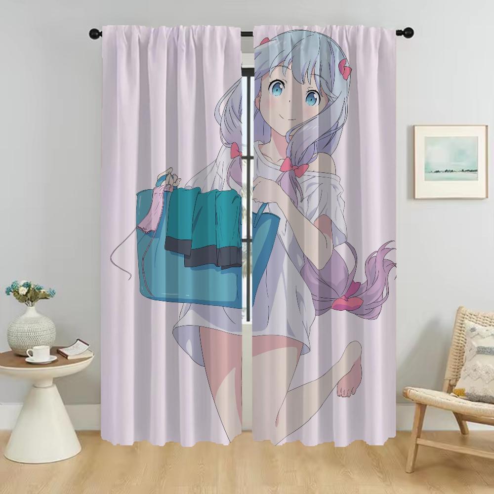 Eromanga Sensei Elegant Room Curtains 2 Pieces Shades Blackout Curtain Modern Living Room Curtains for Camera Tulle for Bedroom