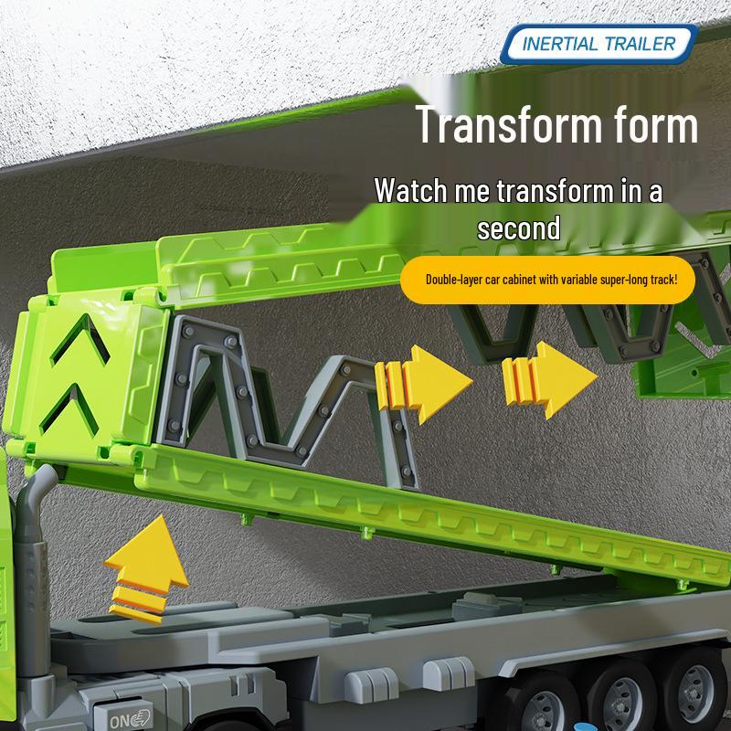 Kids' Large Alloy Engineering Car Puzzle with Deformation and Track Ejection - Boys' Toy Truck