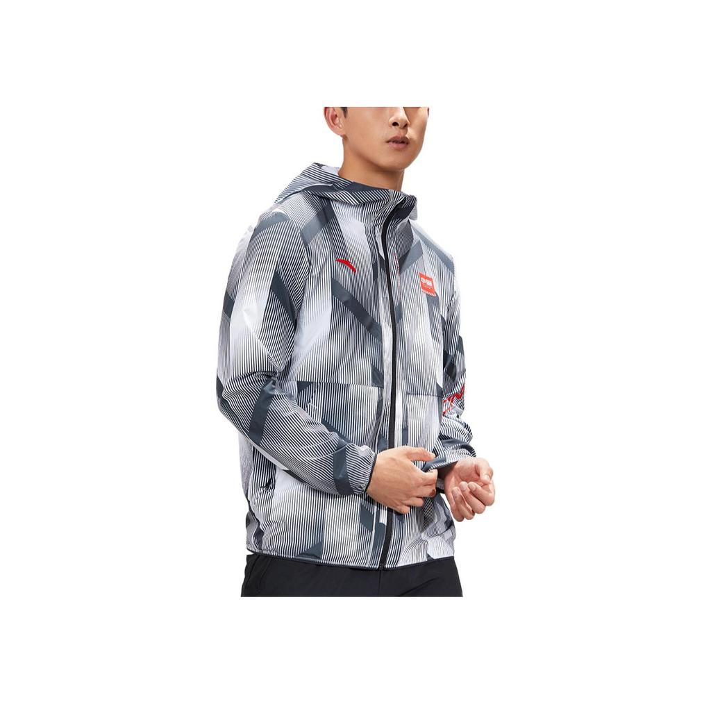 Anta Comprehensive Training Series Logo Print Hoodie Zip-Up Long Sleeve Jacket Men Outerwear Multicolor 152237607-3