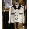 Women S French Style Elegant Contrast Color Long Sleeve Coat