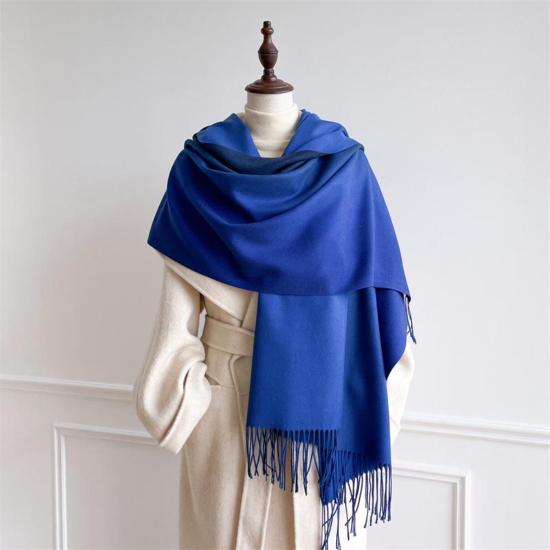 Luxury Winter Cashmere Scarf Women Gradient Handkerchief Warm Pashmina Female Shawl Wrap Soft Pareo Bufanda Winter Hijabs Stole