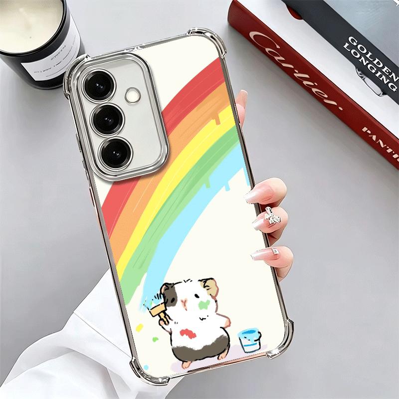 

Cartoon Cute Hamster Plating Phone Case For Samsung A17 A07 A37 A57 A16 A56 A15 A55 A14 A54 A13 A53 A26 A36 A25 A35 A24 A34 A23 Samsung A04S