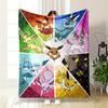 A Central Character Surrounded by Its Colorful Evolved Forms In Sections. for All Seasons Blanket Lunch Break Throw Gift