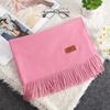Korean Style Women's Winter Red Tassel Scarf - Imitation Cashmere Warm Gift