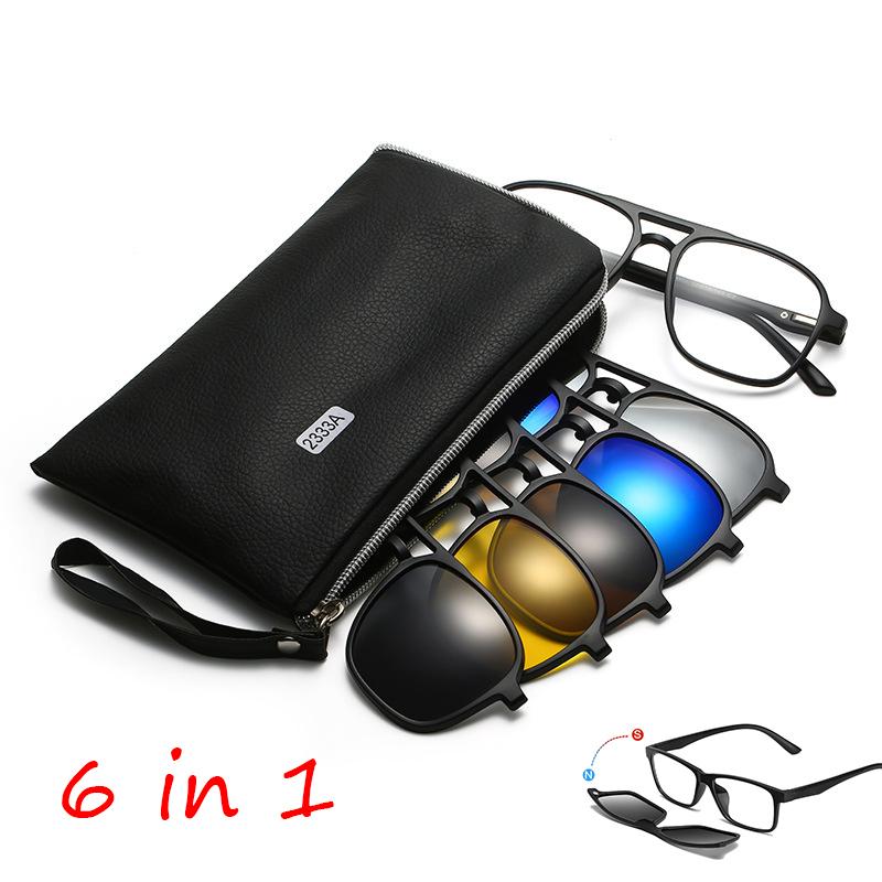 Bai Fen Bai Electronic 3C Men's 6 In 1 Tr90 Sunglasses For Magnetic Sunglasses, Sun Protection, Fashionable Sunglasses For Wo