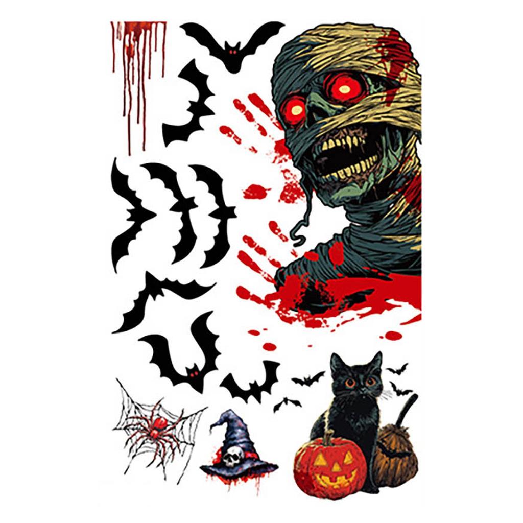 Halloween Decorations Horror Static Stickers Creative Death Glass Stickers