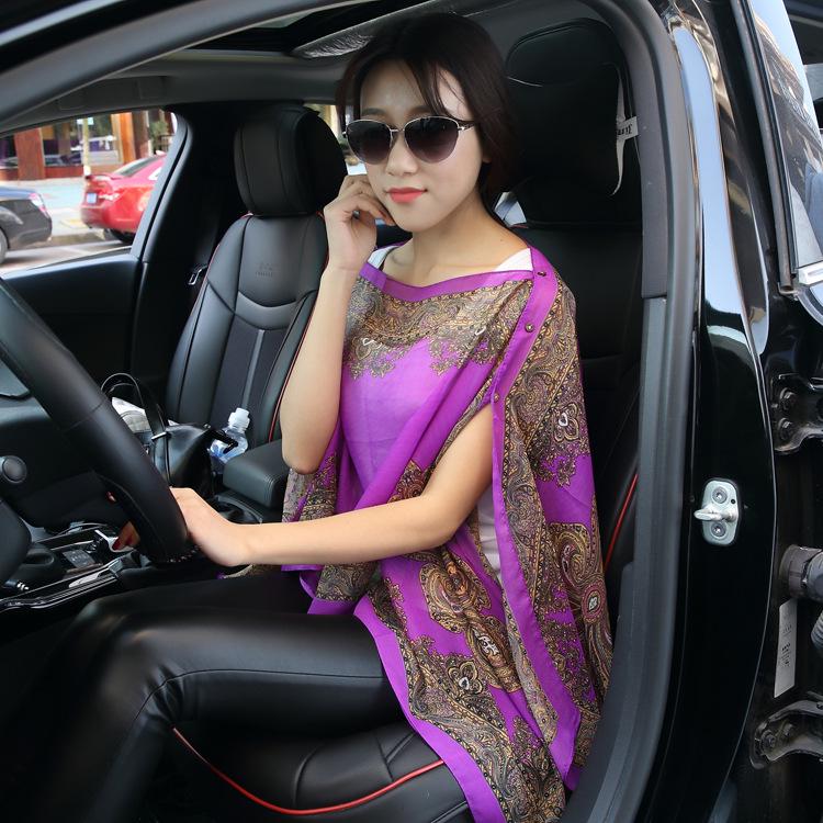 New Sun Protection Shawl Women'S Summer Chiffon Variable Scarf European And American Cashew Flower Beach Scarf