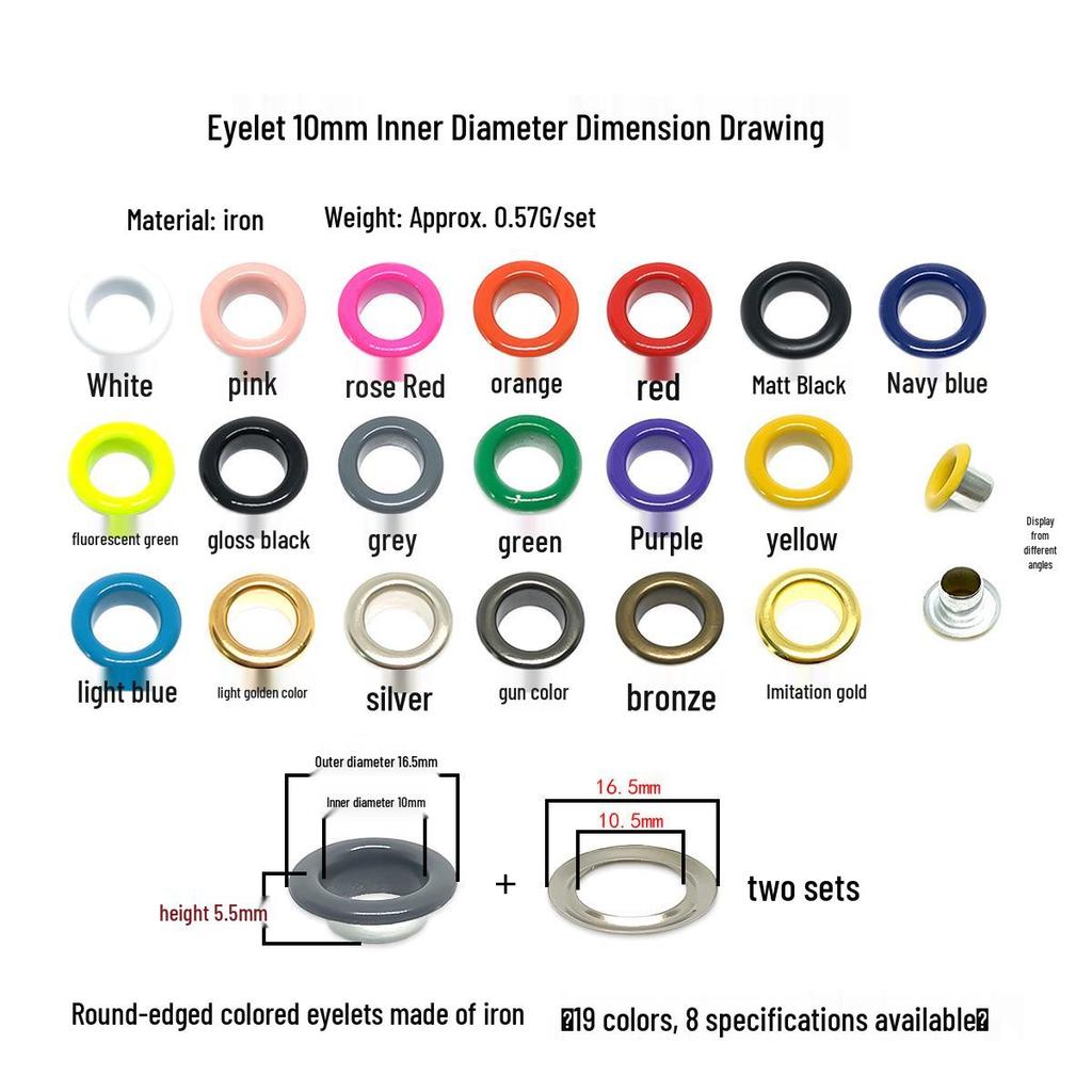 Occhielli e Rivetti Metallici Colorati per Abbigliamento e Accessori
