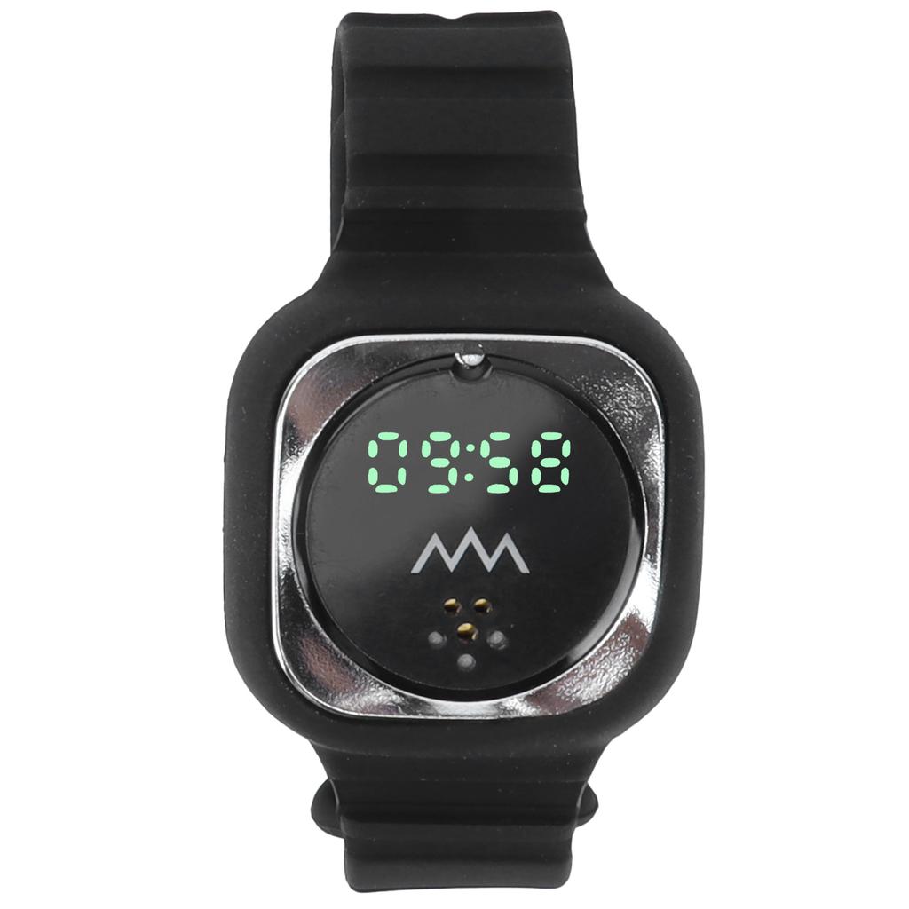 Ultrasonic Mosquito Repellent Bracelet with Time Display Anti Mosquito Wristband for Outdoor(Black )