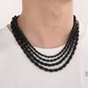 Hip-hop Style Vacuum Plating Black Titanium Steel Men's and Women's Winding Ladder Twist Necklace