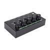 4 Channel Sound Mixer Rechargeable Portable Low Noise Stereo Sound Mixer for Home Studio Recording Live Streaming Black