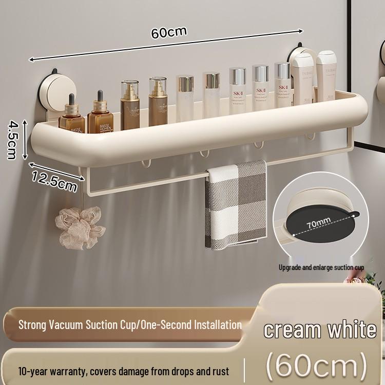 Punch-Free Gunmetal Bathroom Shelf: Wall-Mounted Storage for Vanity & Toilet