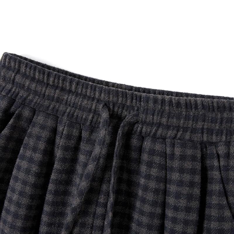 Tachi Women's Retro Plaid Elastic Waist Wide-Leg Pants