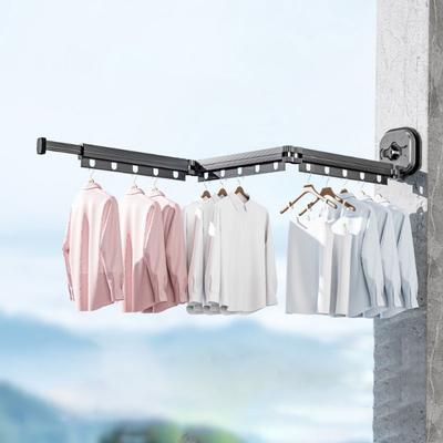 Wall Mounted Retractable Clothes Hanger Large Bearing Capacity Clothing Storage Shelf  Outdoor