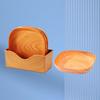 6 Pcs Serving Dish Square Wood Grain Spacious Design Snacks and Desserts Plate with Organizer