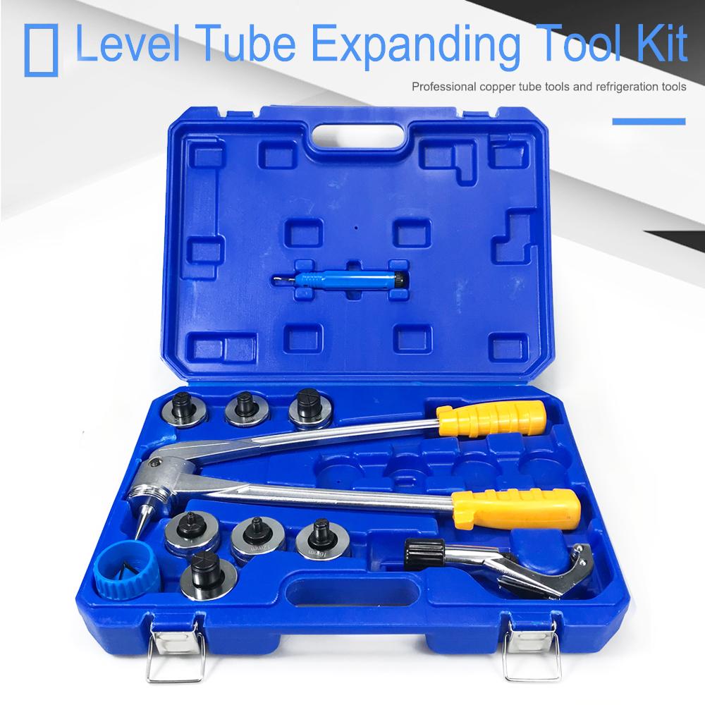 Tubing Flaring Tool Copper Pipe Expander Lever Type Tubing Expanding Tool Portable Manual Copper Aluminum Pipe Tube Expander Kit