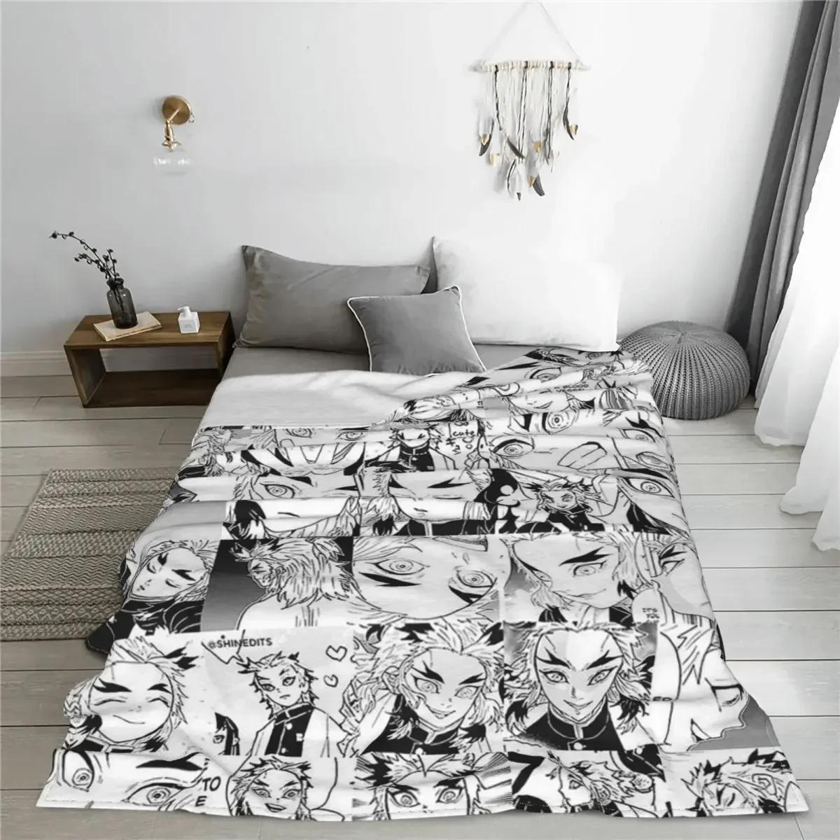 Одеяла из фланели Demon Slayer Rengoku Aniki Collage — фото 3