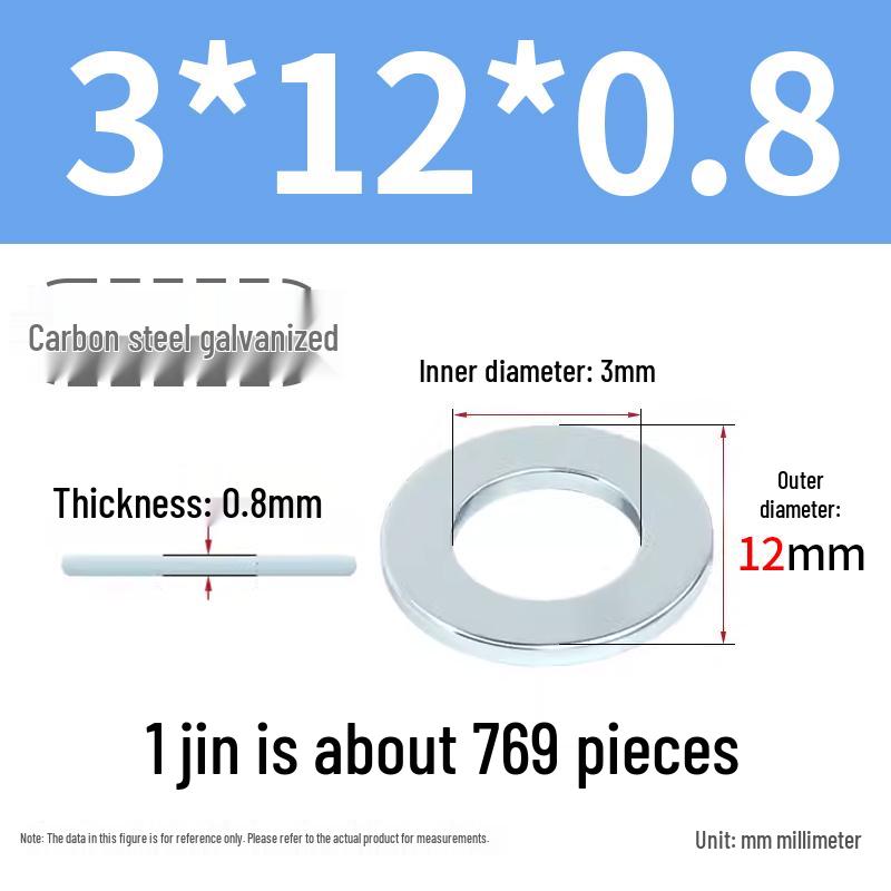 Oversized Thickened Galvanized Iron Flat Washer M2M3456810-M6