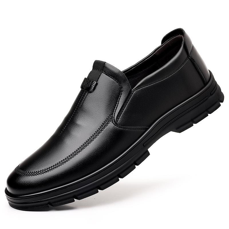 Wear-resistant leather shoes soft-soled cowhide genuine leather men's breathable one-pedal soft leather casual men's shoes