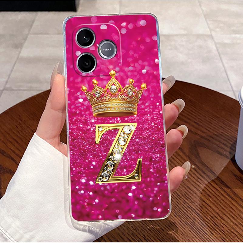Shockproof Phone Case For Honor 600 Lite 5G/500 Smart 5G Transparent TPU Soft Casing Exclusive Lucky Letter Crown Couple Shell