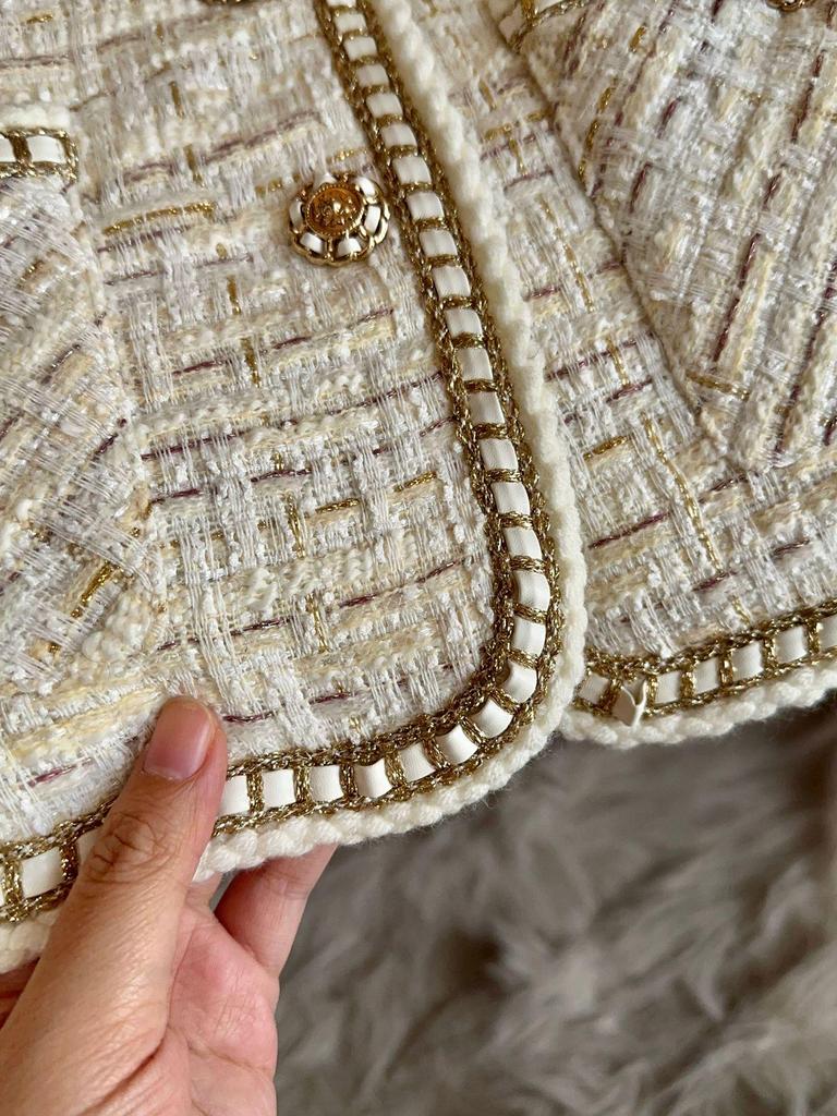 Women's Gold-Edged Spring/Autumn Jacket - Han Style with Niche Design, Small Fragrance, High-End Feel, A70792