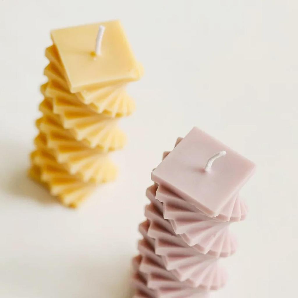 3D Spiralsquare Säule Silikonform Geometrische Spiralsäule Aromatherapie Kerze Silikonform DIY Gips Dekoration