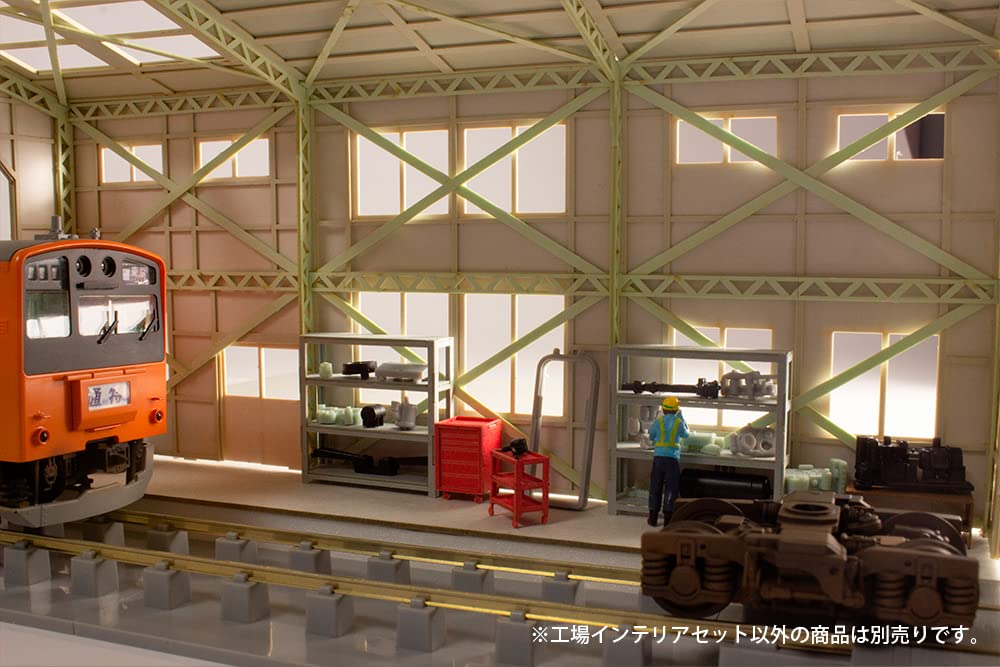 PLUM Factory Interior Set To Scale Unpainted Assembly Paper Craft PP126 1/64 1/80