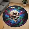 1pc Skull Colorful Round Chair Mat Area Rug - Non-Slip, Floor Mat for Office, Bedroom, and Indoor Decor C1118174