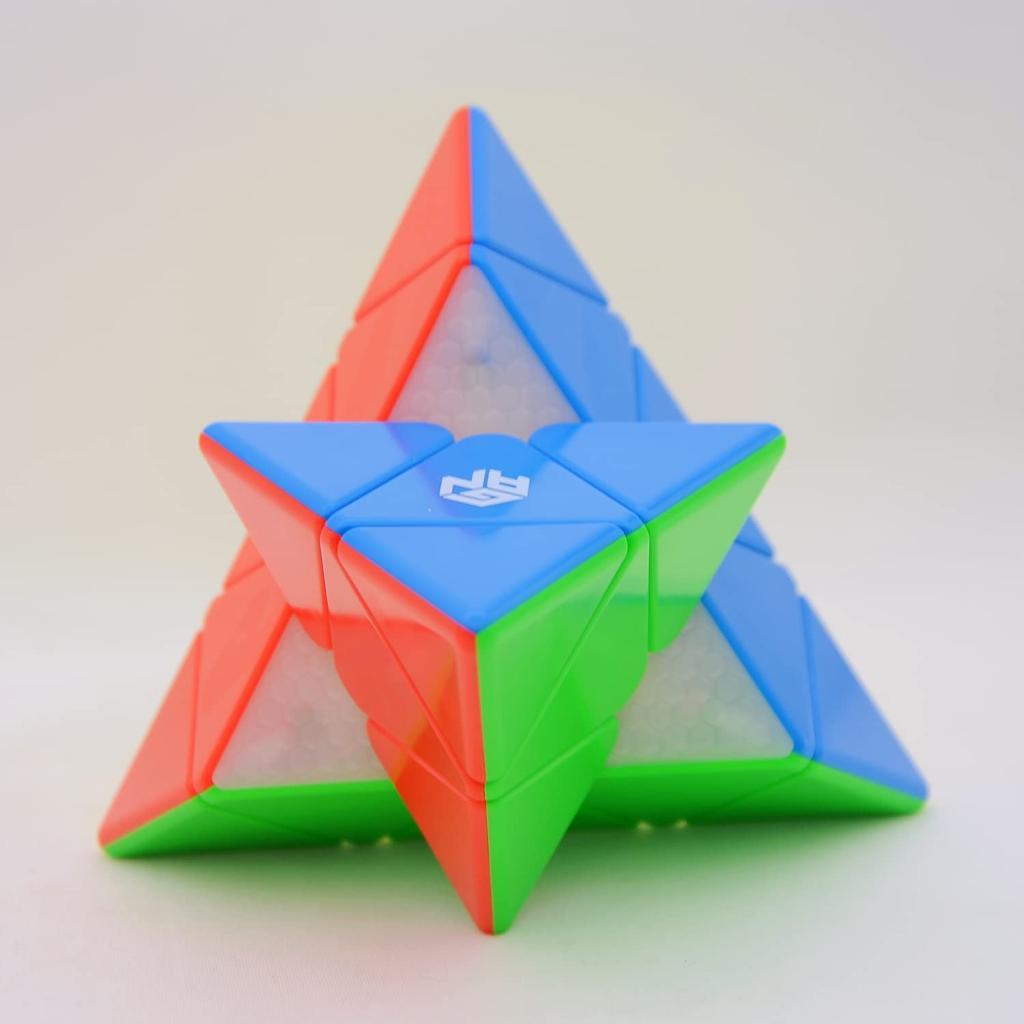 Bucubke GAN Pyraminx Enhanced 60 Magnetic Puzzle Stickerless Magic Cube 3x3 Magnet Triangle GAN Pyraminx Magnetic Speed Cube Built-in (Enhanced GES+