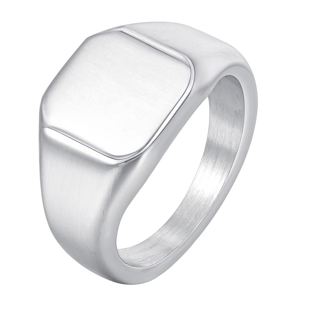 European & American Men's Stainless Steel Square Fashion Ring RC-693