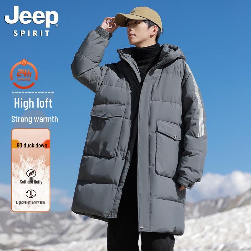 JEEP SPIRIT Men s Mid-Length 90% Duck Down Jacket 3XL