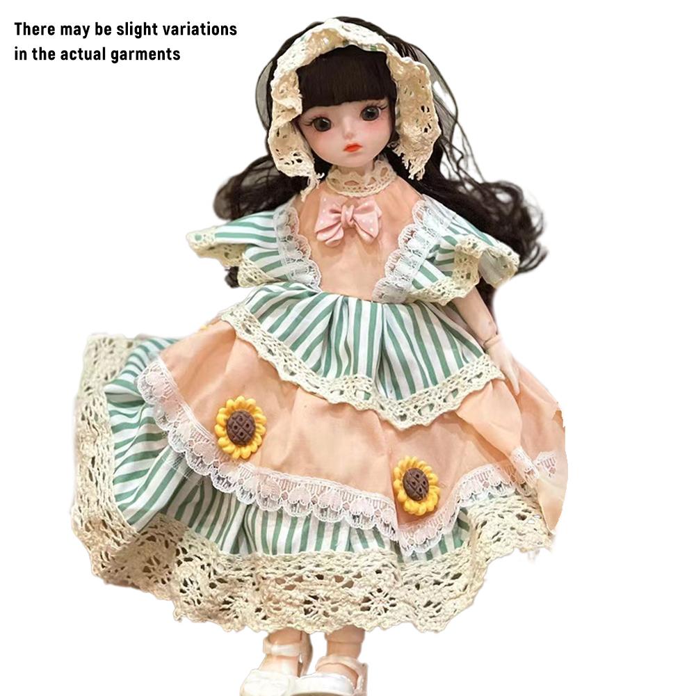 30cm BJD Doll Eclectic High End Design Princess Dress Up Set With Long Hair High Heel Beautiful 3D Eyes Beautiful Accessories