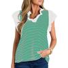 YYFS Women's Fashion Casual Summer Spring Stripe Print Short Sleeve V-Neck Blouses & Shirts