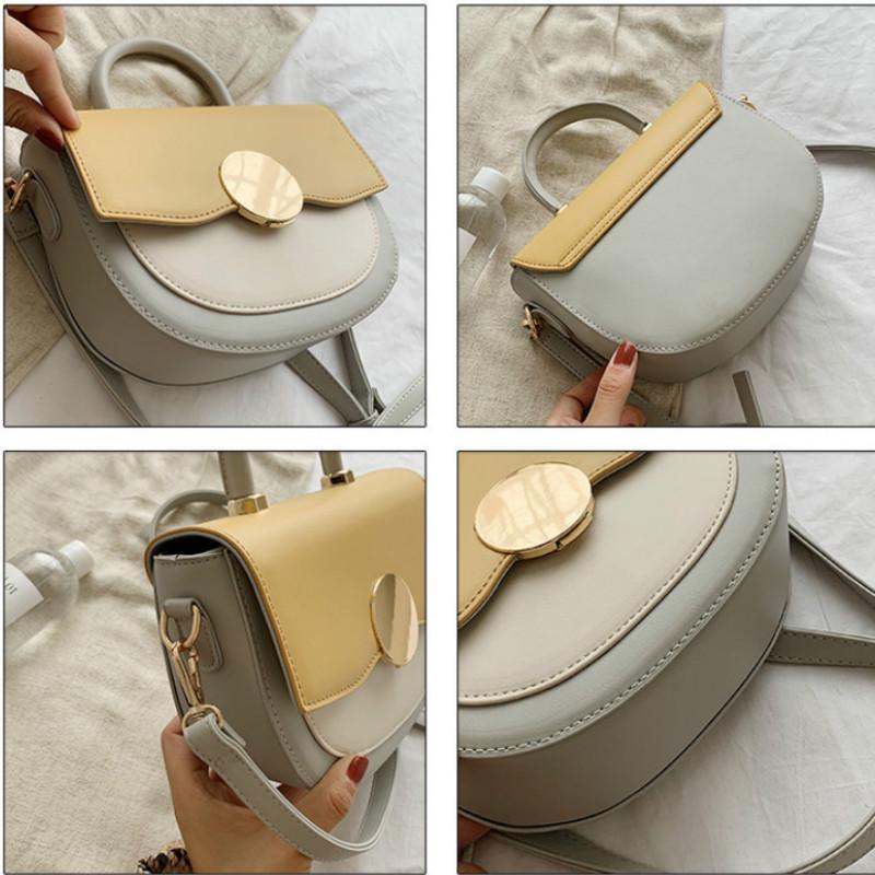 Контрастные цветные кожаные сумки через плечо для женщин 2020 дорожная сумка модная — фото 9