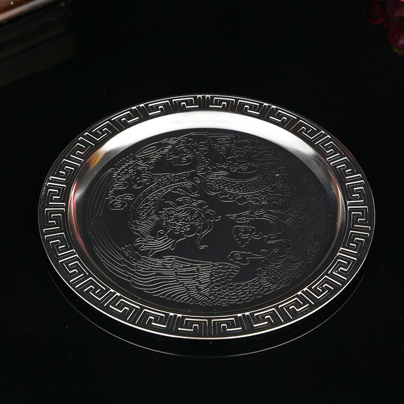 European high-end silver dragon and phoenix tea set home office creative and convenient kung fu tea set gift box packaging box
