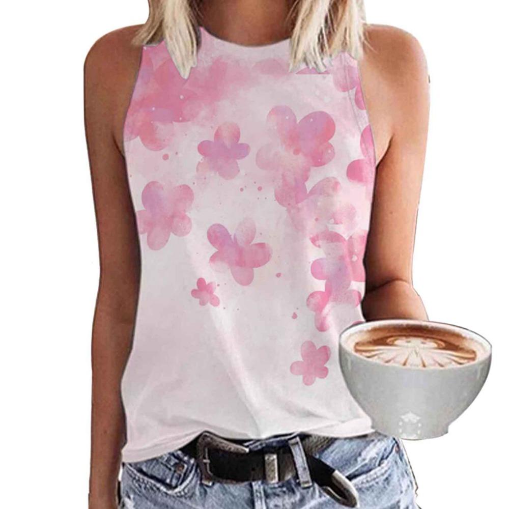 Summer Colorful Butterfly Floral 3D Print Tank Tops Women Streetwear Y2k Oversized Vest Off Shoulder Sleeveless Woman Camisole