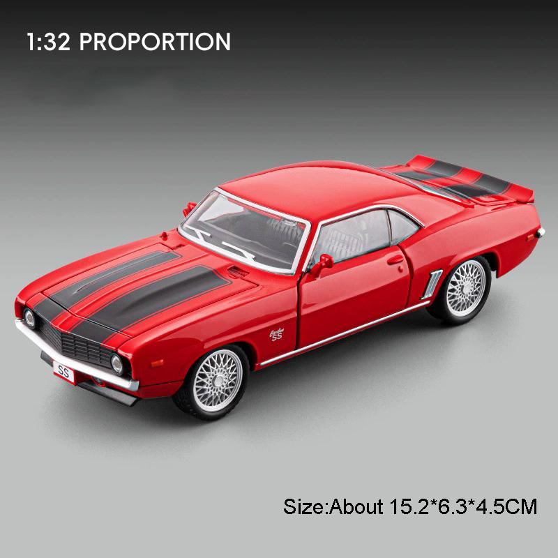 1:32 Scale Camaro SS Model Sports Car Toy Sound Light Doors Opened Alloy Diecast Vehicles Models Toys Home Decoration Presents