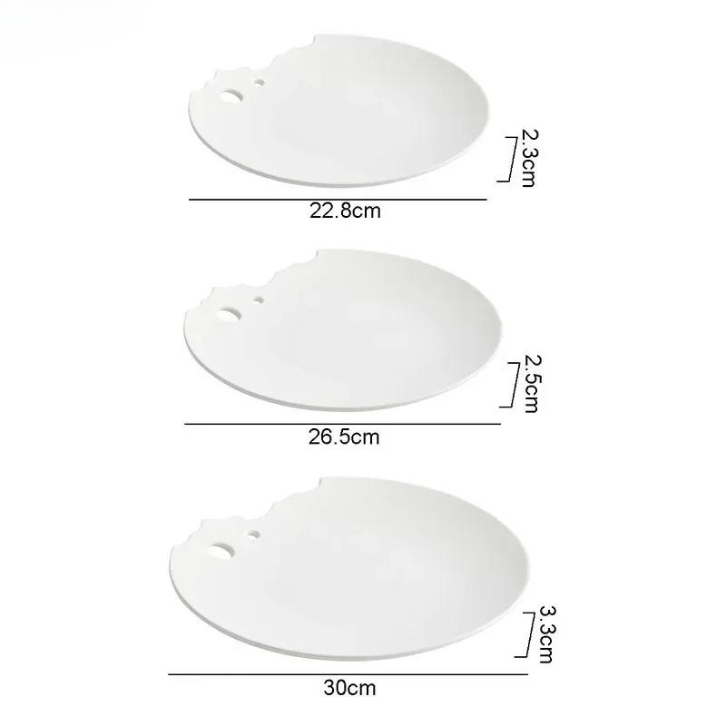 Irregular Ceramic Shallow Plate Creative Breakfast Plate Dessert Plate Cooking Plates Molecular Cuisine Specialty Tableware