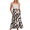 Damen Long Beach Casual Elegant Spaghettiträger Maxikleid Floral Low-Key Fließendes Bohemian Kleid