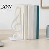 Music Themed Home Decor 3D Printed Treble Clef Bookends, Note Shelf Organizer, Non-Slip Modern Bookend Room Decoration with Stable Support,