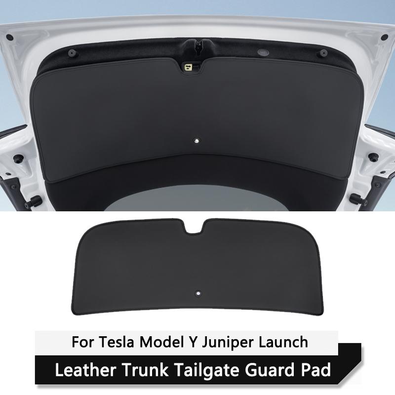 For Tesla Model Y Juniper Trunk Tailgate Guard Pad Leather Trunk Cargo Liner Backplate Protective Anti-dirty Pad Car Accessories
