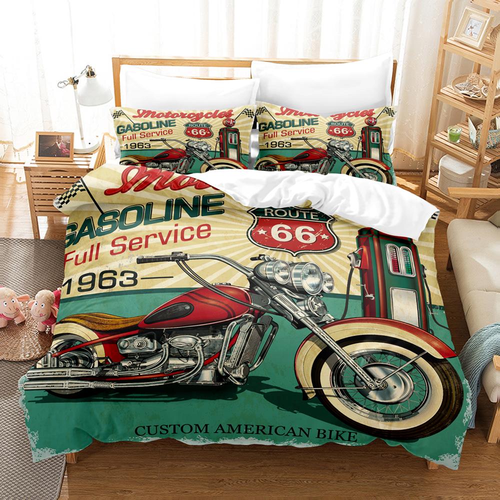 Comforter 3D Motorcycle Bedding Sets With Twin Full Queen King Bedclothes
