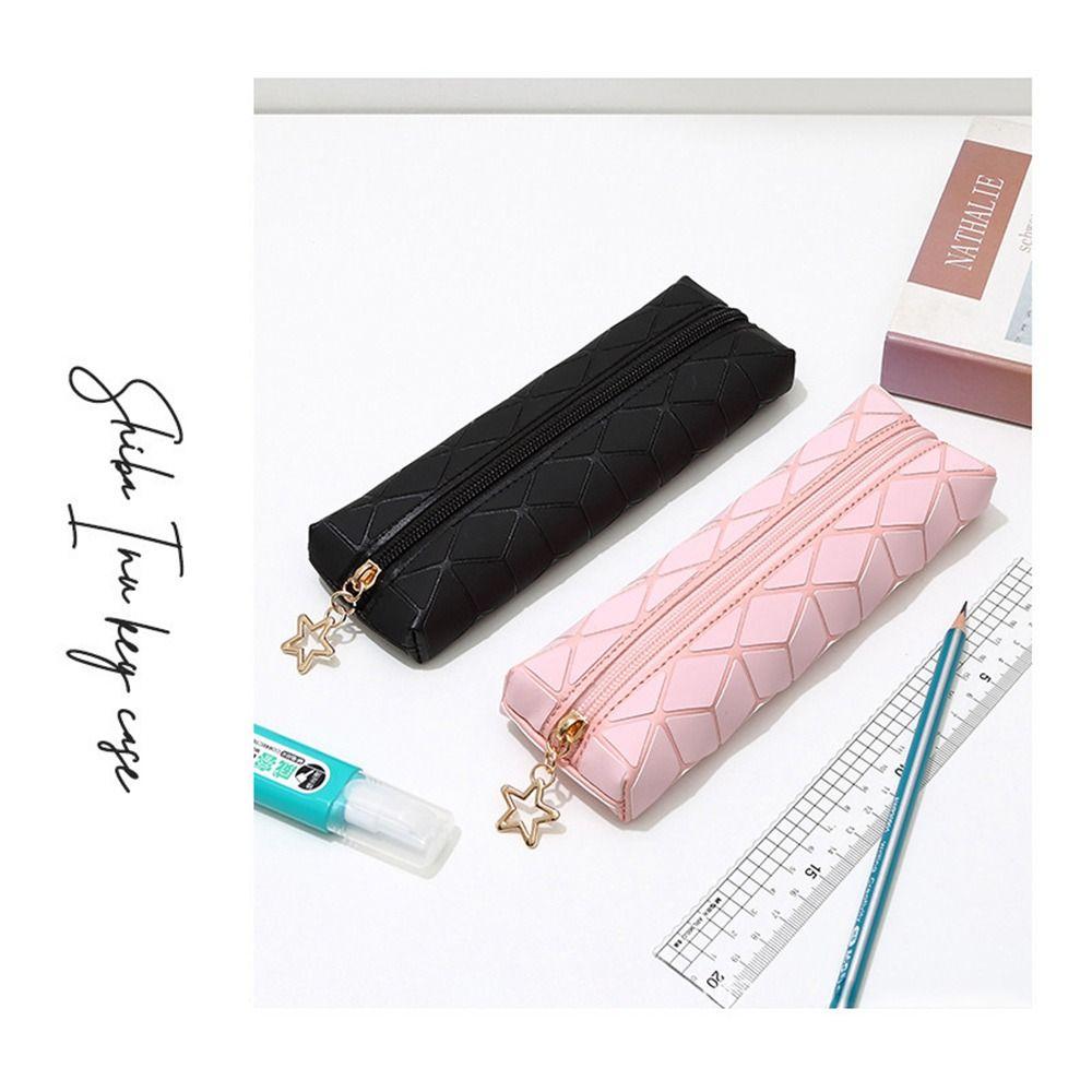 Portable Pen Bag PU Leather Stationery Storage Bag New Stationery Organizer  Students Gift