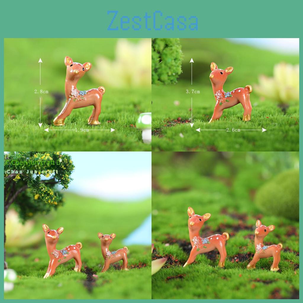 Cute Cartoon Resin Deer Moss Micro Landscape Diy Christmas Craft Material