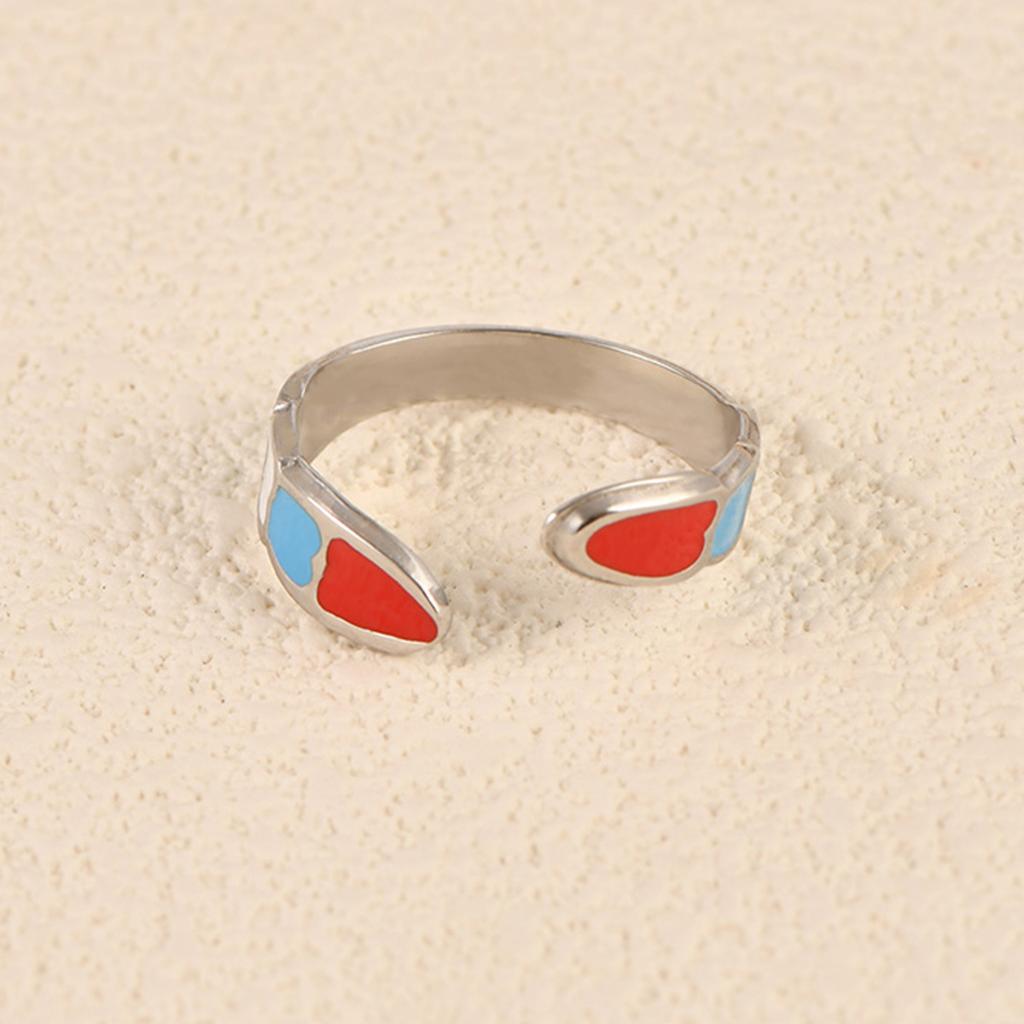 Hot-selling new products, personalized and trendy hip-hop three-color love upward opening design versatile ring