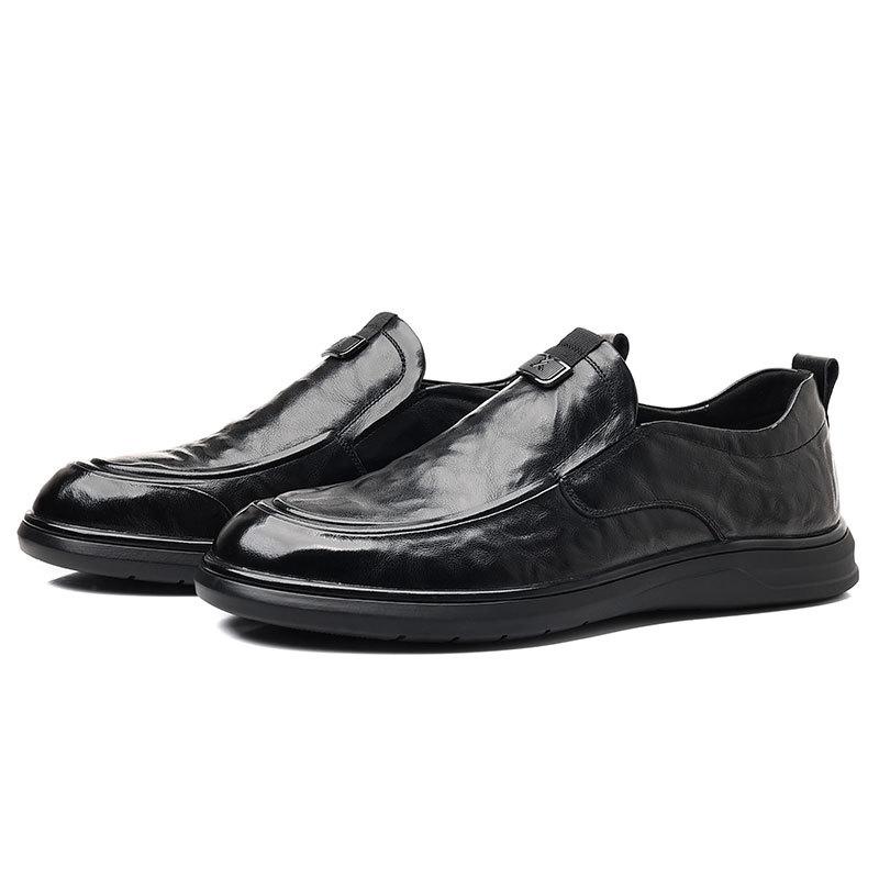 The first layer of cowhide autumn new men's business casual foot leather shoes high-end leather men's one-pedal men's shoes