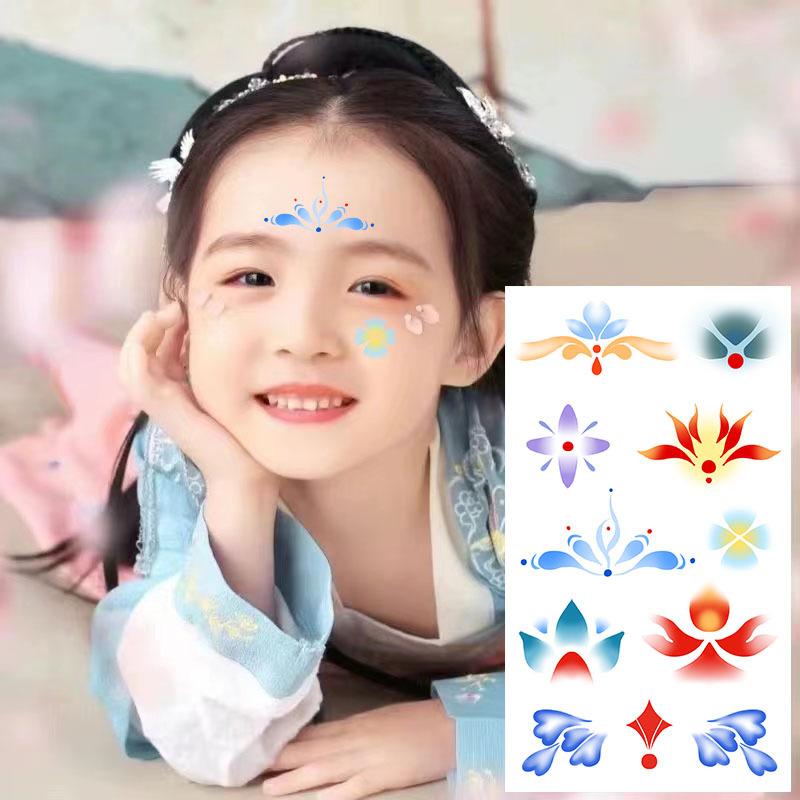 New Chinese Style Eyebrow Tattoo Stickers Waterproof Party Costume Party Gift Ancient Style Girl Face Stickers