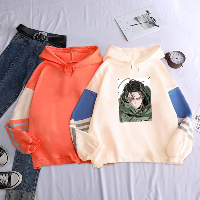 Japanese Anime Attack On Tian Hoodie Unisex Harajuku Cartoon Manga Graphic Streetwear Women Oversized Winter Warm Sweatshirts