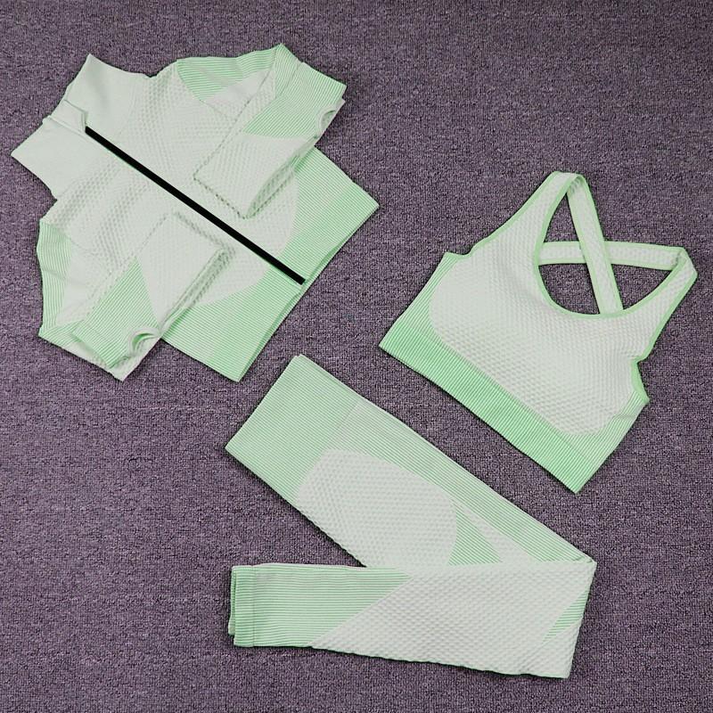 JYL Seamless Quick Dry Long Sleeve Pants Plus Size Yoga Set